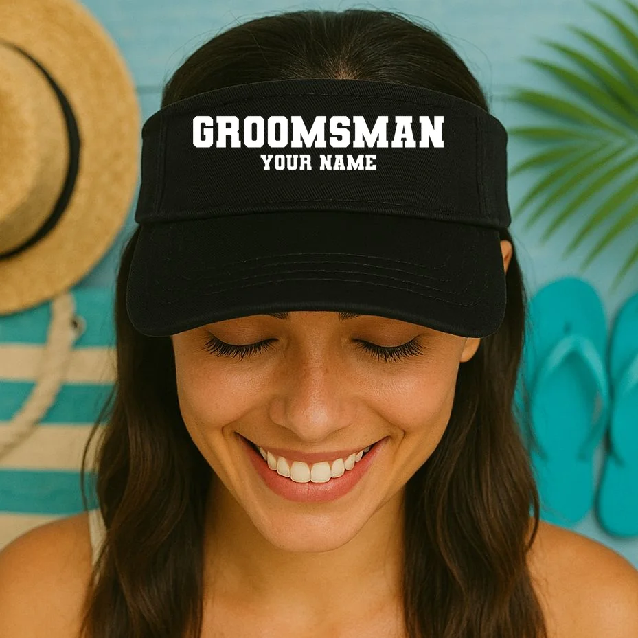 Personalized Groomsmen Bachelor Party Visor - Front 1