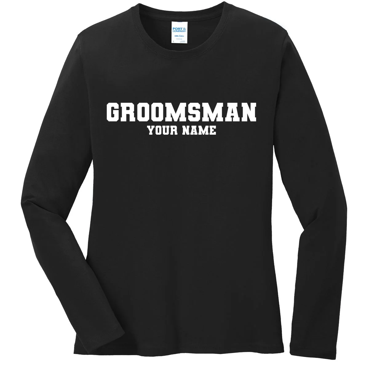 Personalized Groomsmen Bachelor Party Women's Long Sleeve Shirt - Front