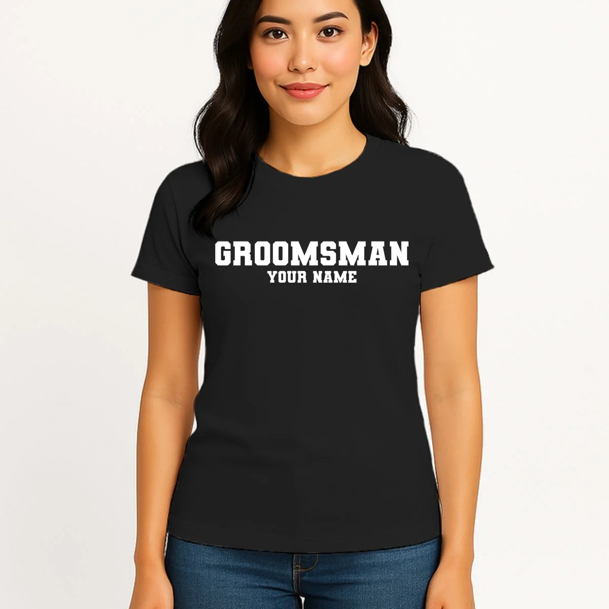 Personalized Groomsmen Bachelor Party Women's T-Shirt - Front 3