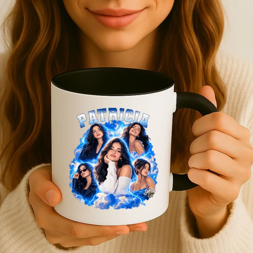 Personalized Portrait Glam Collage – Custom Name Mug - Front 2