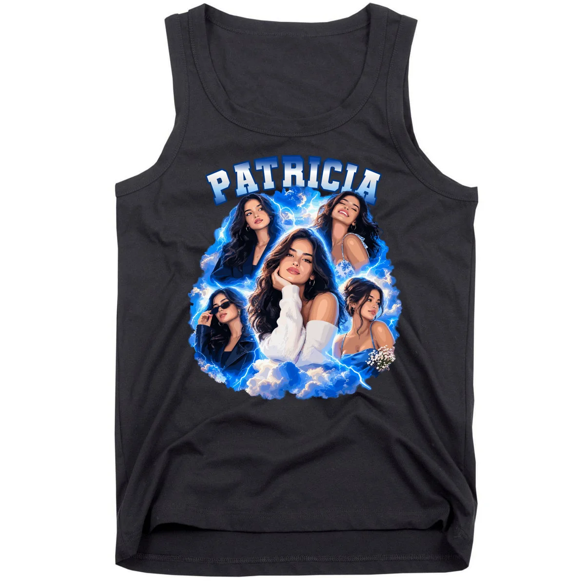 Personalized Portrait Glam Collage – Custom Name Men's Tank Top - Front
