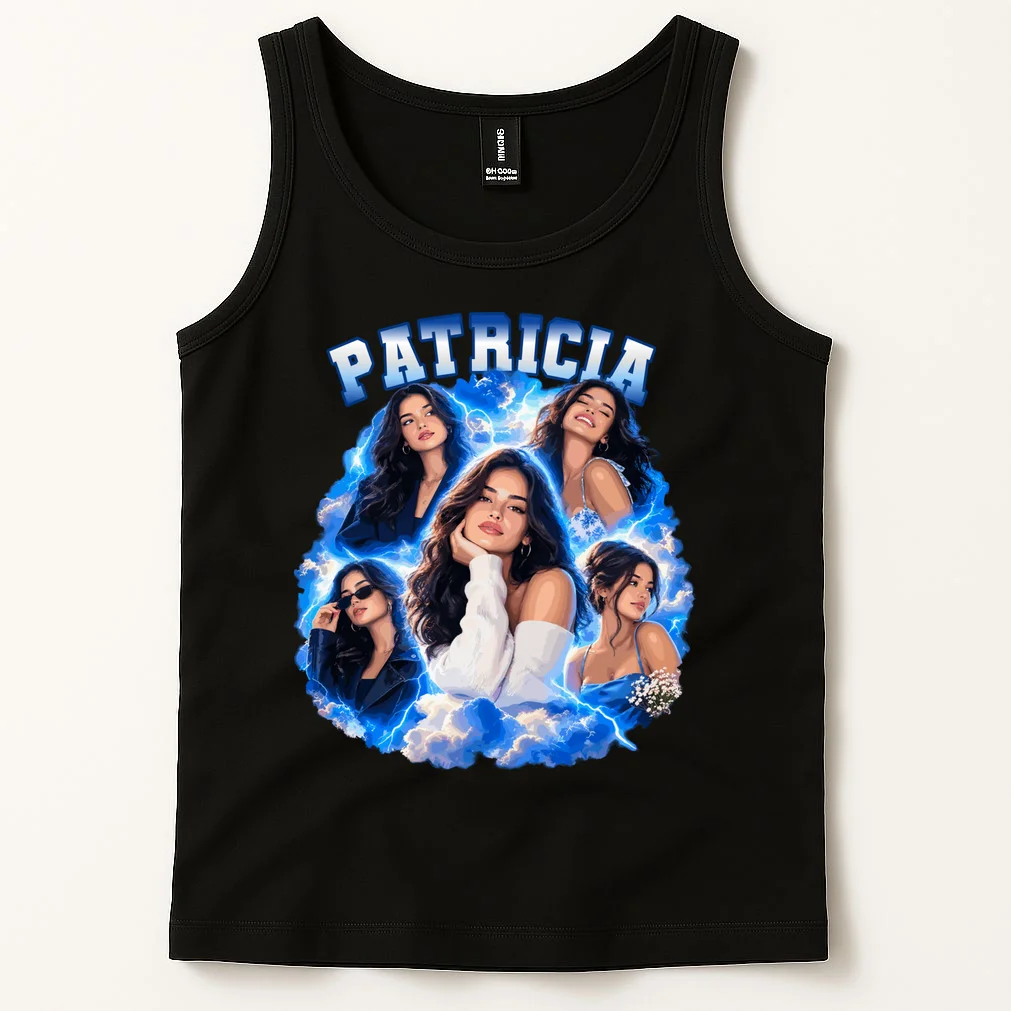 Personalized Portrait Glam Collage – Custom Name Men's Tank Top - Front 1