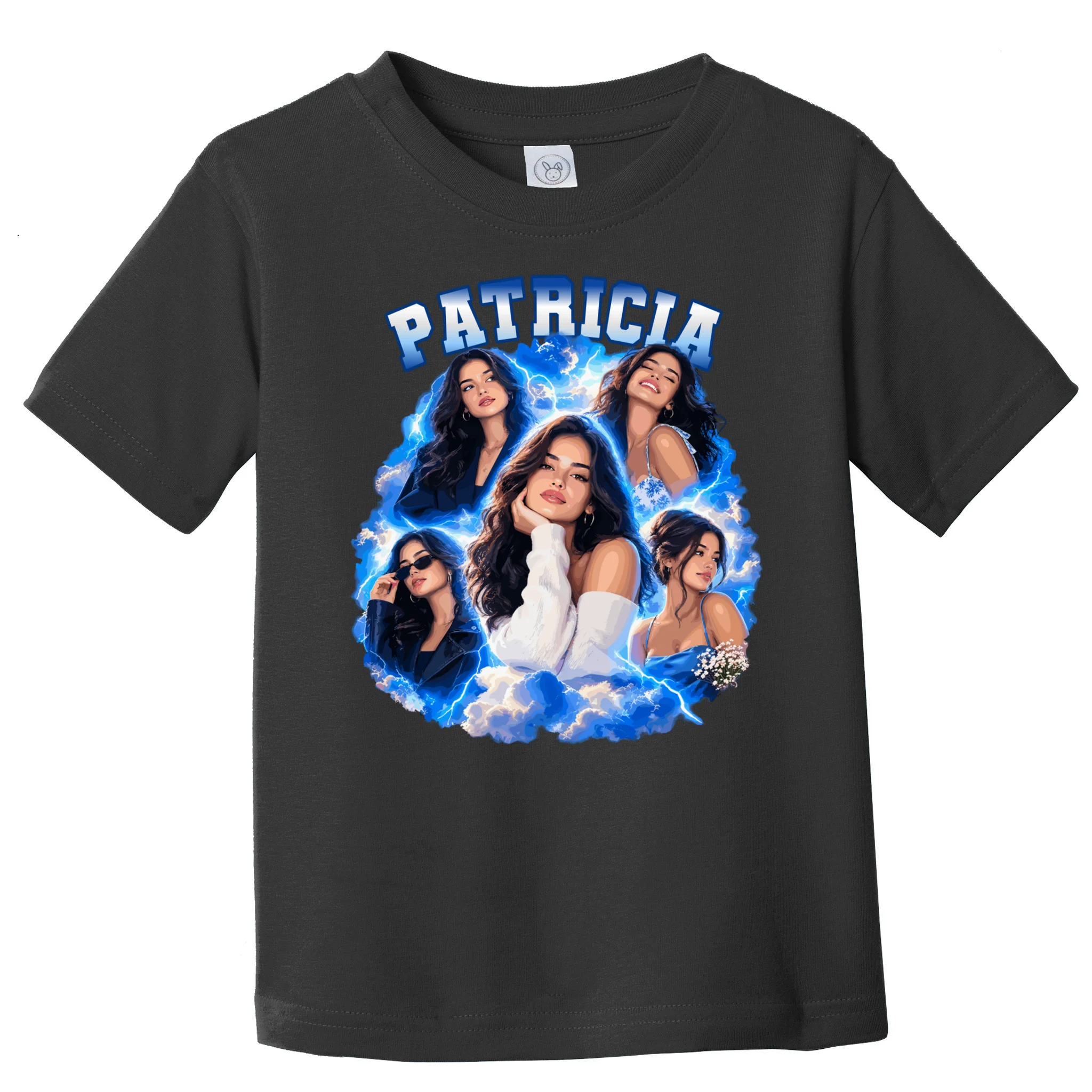 Personalized Portrait Glam Collage – Custom Name Toddler T-Shirt - Front