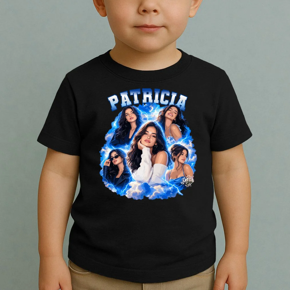 Personalized Portrait Glam Collage – Custom Name Toddler T-Shirt - Front 1