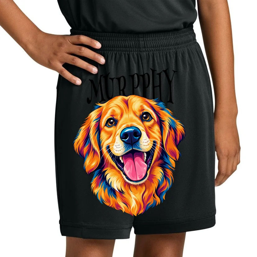 Custom Dog Portrait from Photo – Personalized Pet Portrait with Dog Name Kids Shorts - Front 1