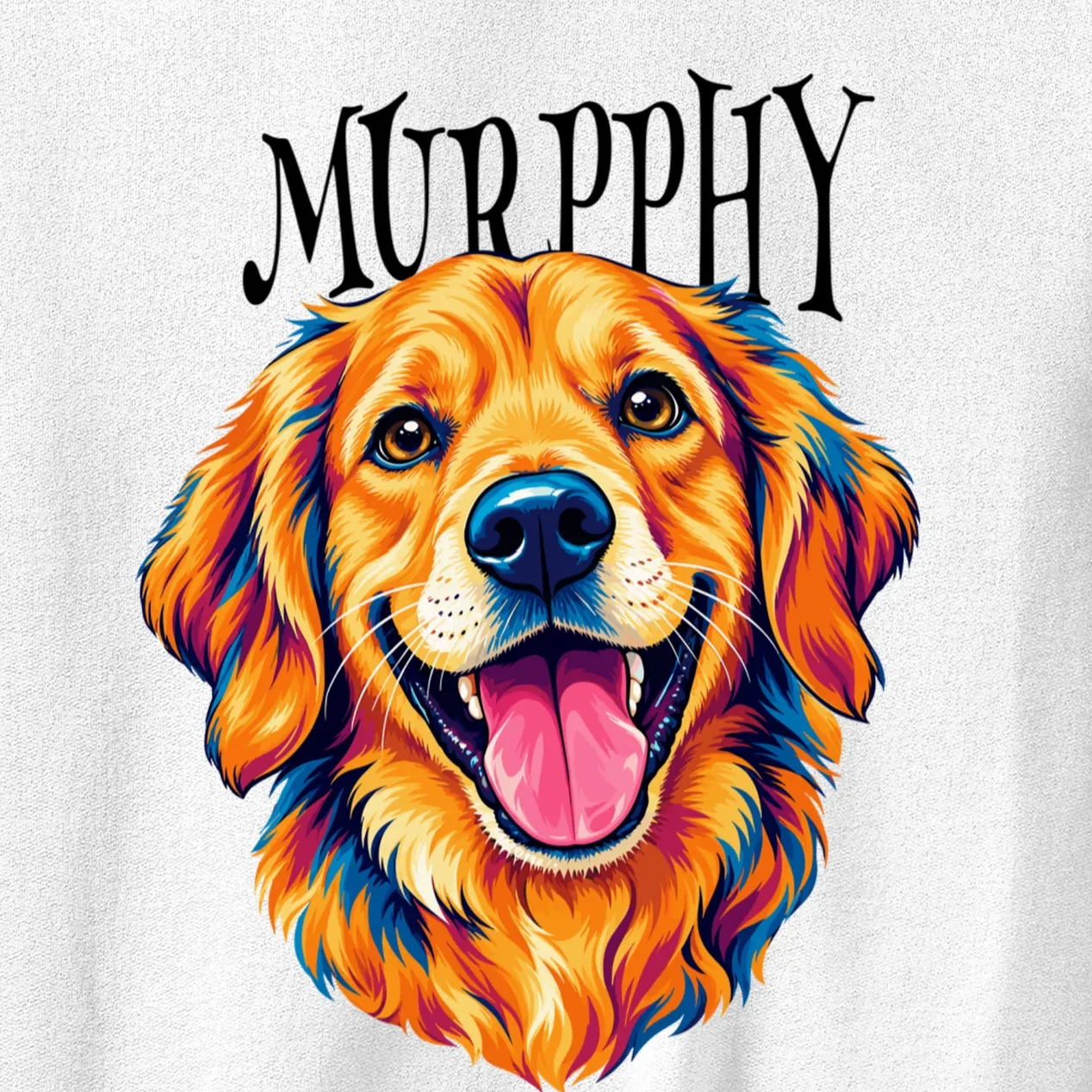 Custom Dog Portrait from Photo – Personalized Pet Portrait with Dog Name Men's Sweatshirt - Front - Close-up