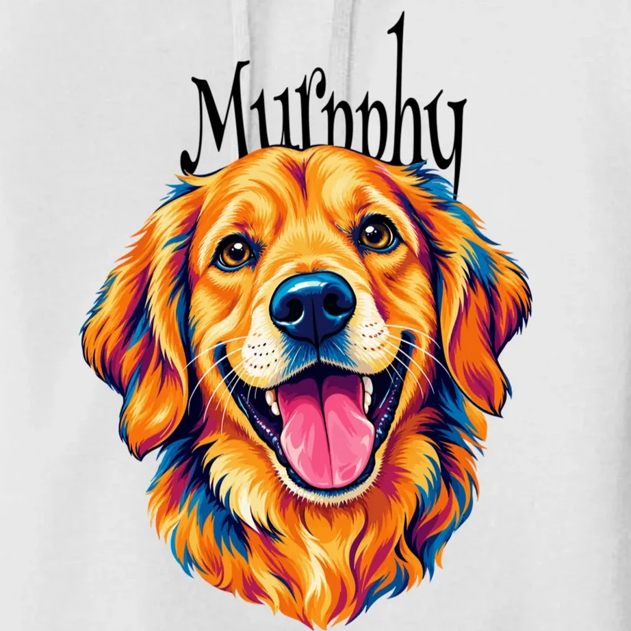 Custom Dog Portrait from Photo – Personalized Pet Portrait with Dog Name Women's Pullover Hoodie - Front - Close-up