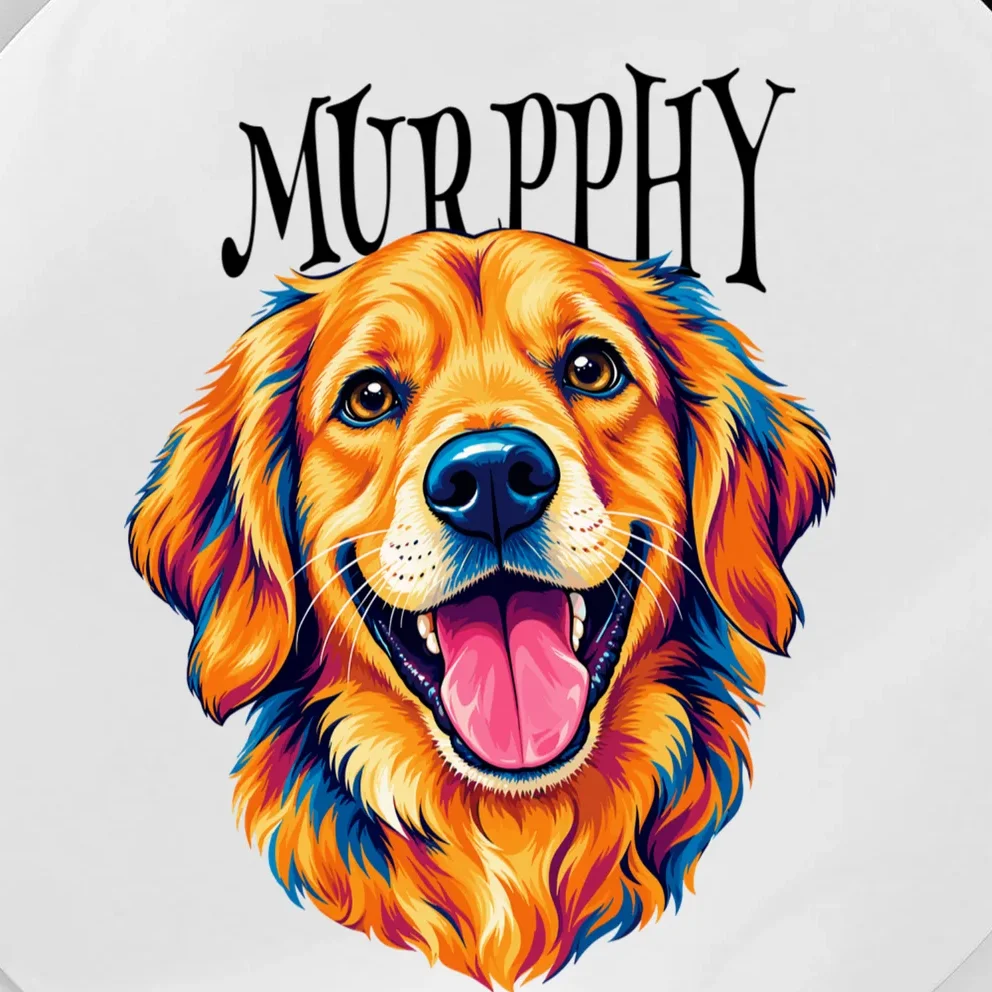 Custom Dog Portrait from Photo – Personalized Pet Portrait with Dog Name Magnet - Front - Close-up