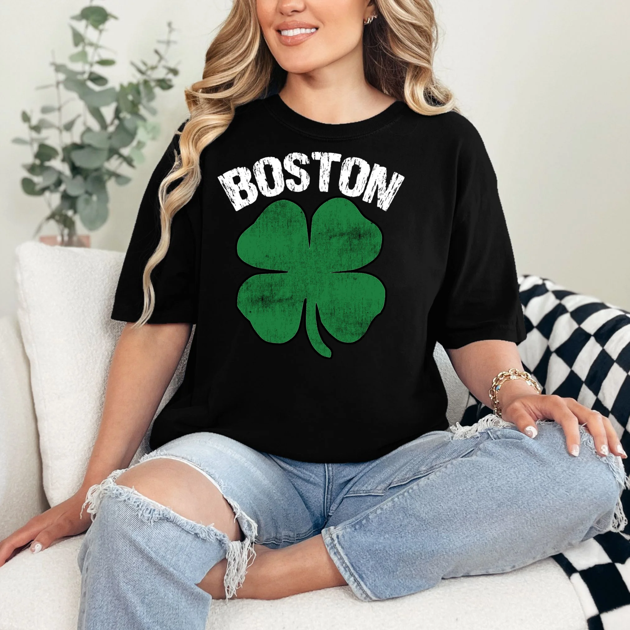 Personalized Irish Shamrock Clover St Patrick's Day Custom T-Shirt - Front 1