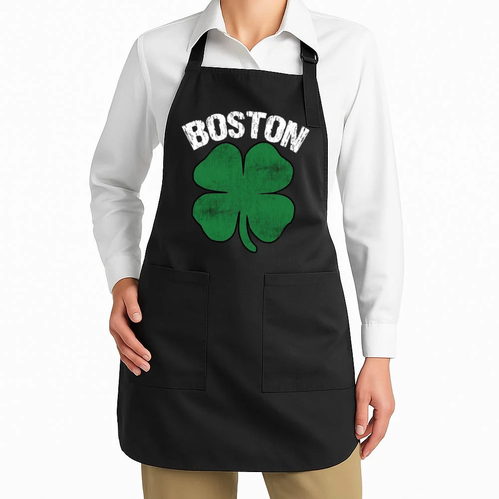 Personalized Irish Shamrock Clover St Patrick's Day Custom Apron - Front 1