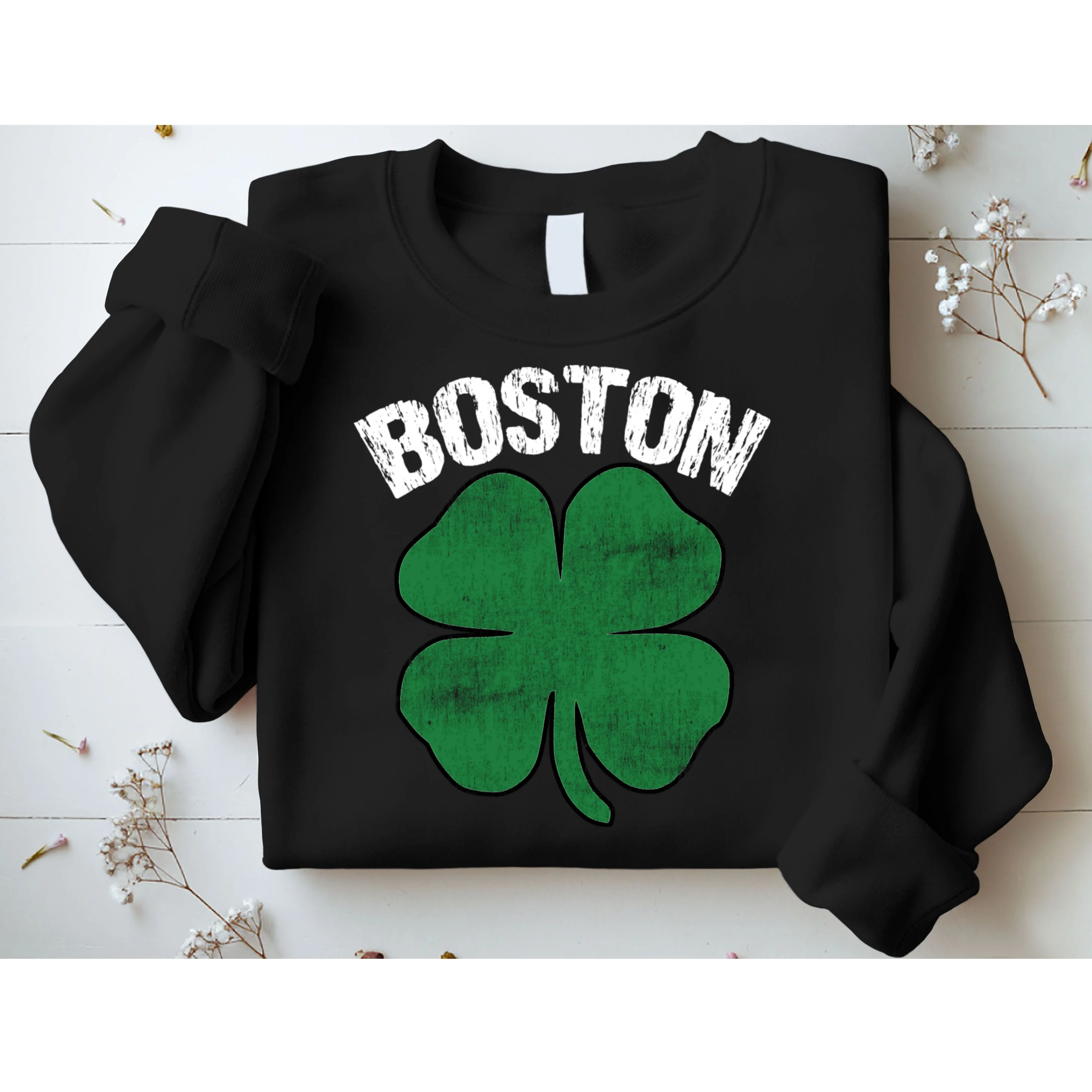 Personalized Irish Shamrock Clover St Patrick's Day Custom Sweatshirt - Front 1