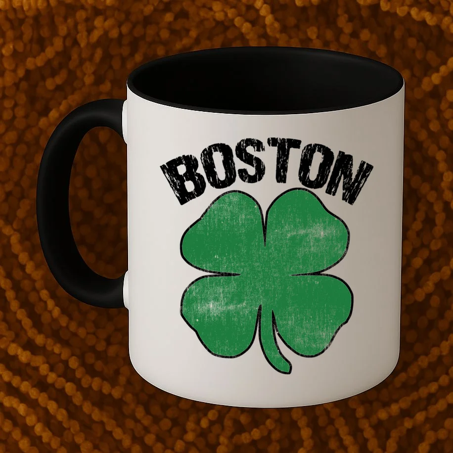 Personalized Irish Shamrock Clover St Patrick's Day Custom Coffee Mug - Front 1