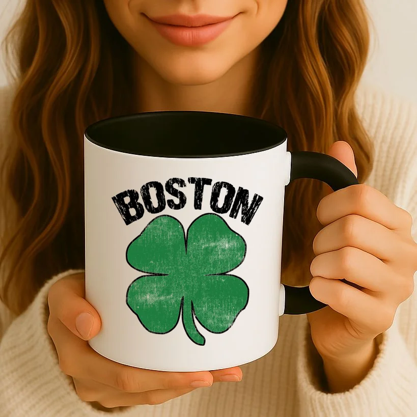 Personalized Irish Shamrock Clover St Patrick's Day Custom Coffee Mug - Front 2