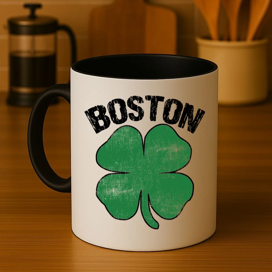 Personalized Irish Shamrock Clover St Patrick's Day Custom Coffee Mug - Front 3