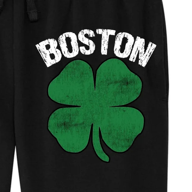 Personalized Irish Shamrock Clover St Patrick's Day Custom Women's Fleece Sweatpants - Front - Close-up