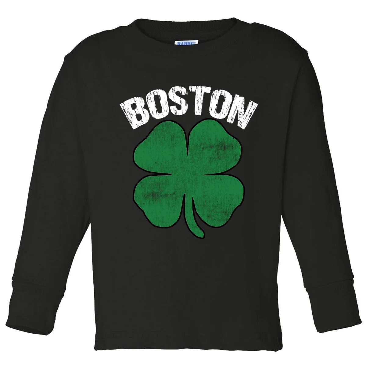 Personalized Irish Shamrock Clover St Patrick's Day Custom Toddler Long Sleeve Shirt - Front