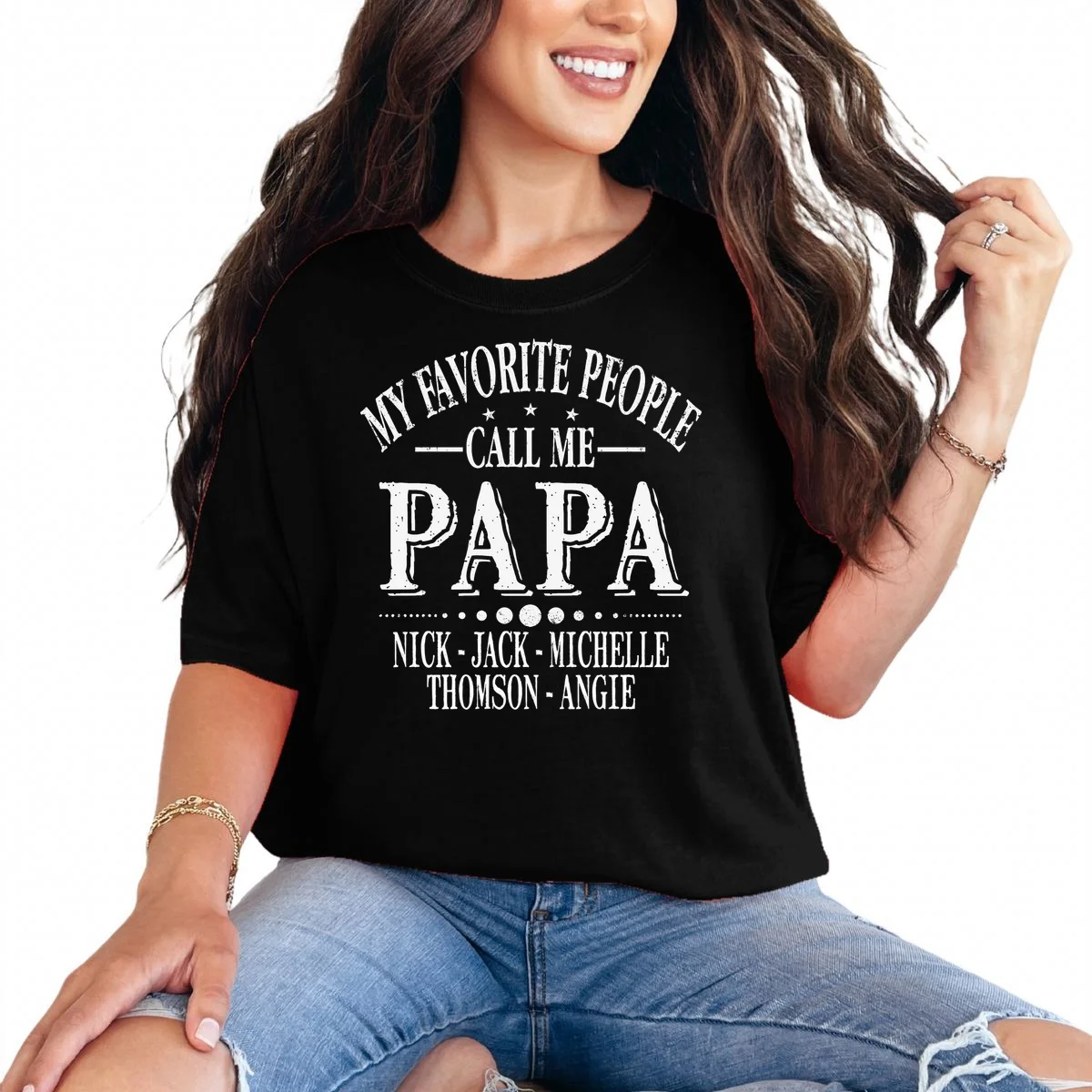 Personalized My Favorite People Call Me Papa Custom Dad, T-Shirt - Front