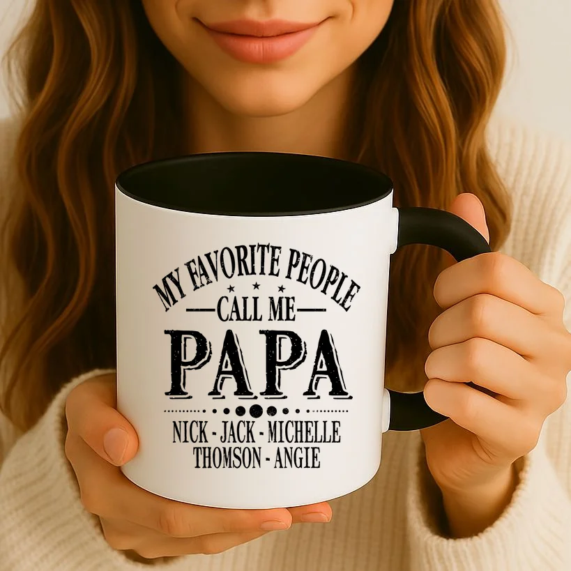 Personalized My Favorite People Call Me Papa Custom Dad, Coffee Mug - Front 2