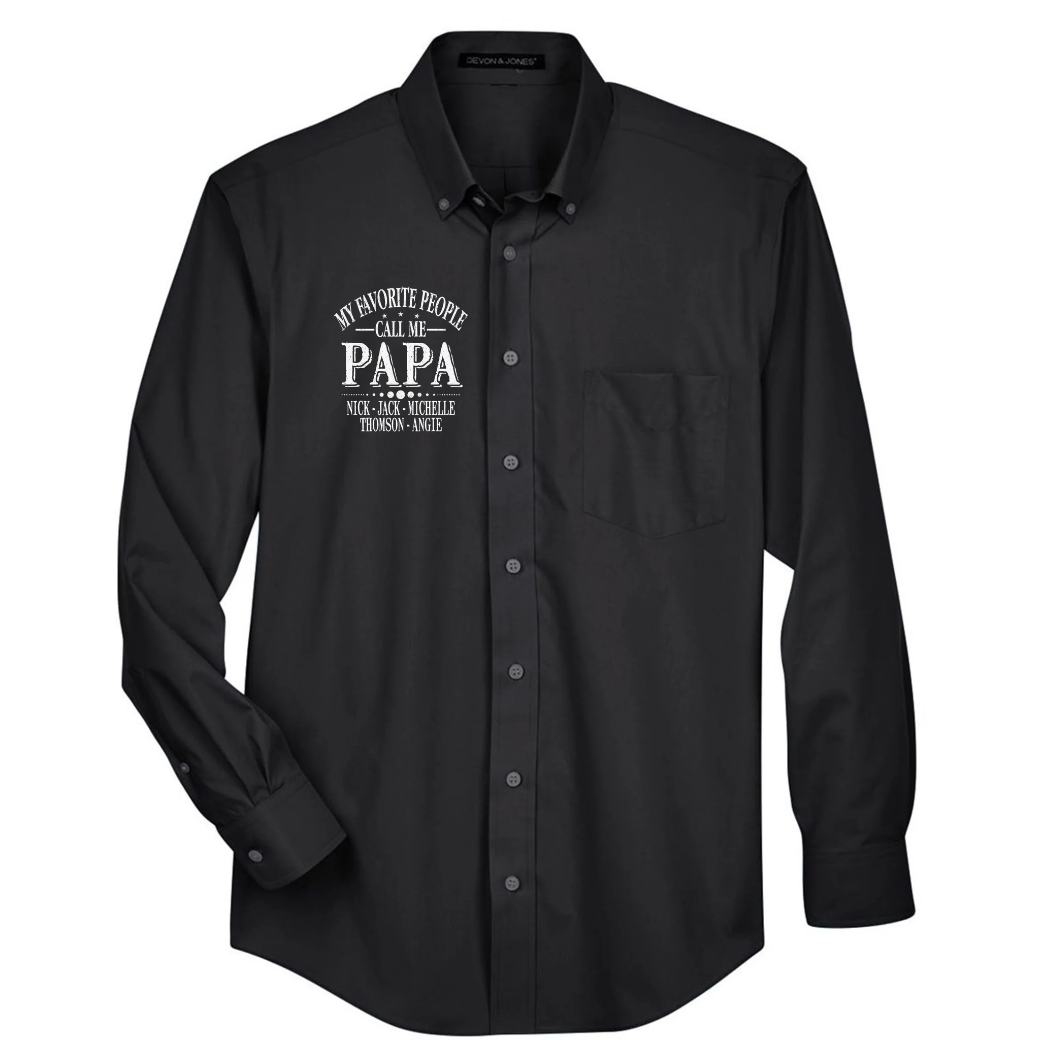 Personalized My Favorite People Call Me Papa Custom Dad, Men's Button Up - Front