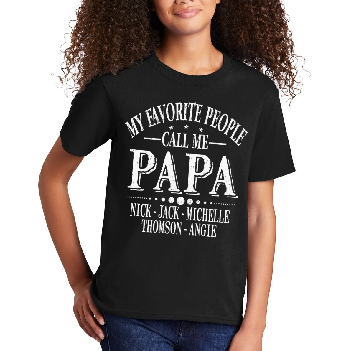 Personalized My Favorite People Call Me Papa Custom Dad, Kids T-Shirt - Front 1