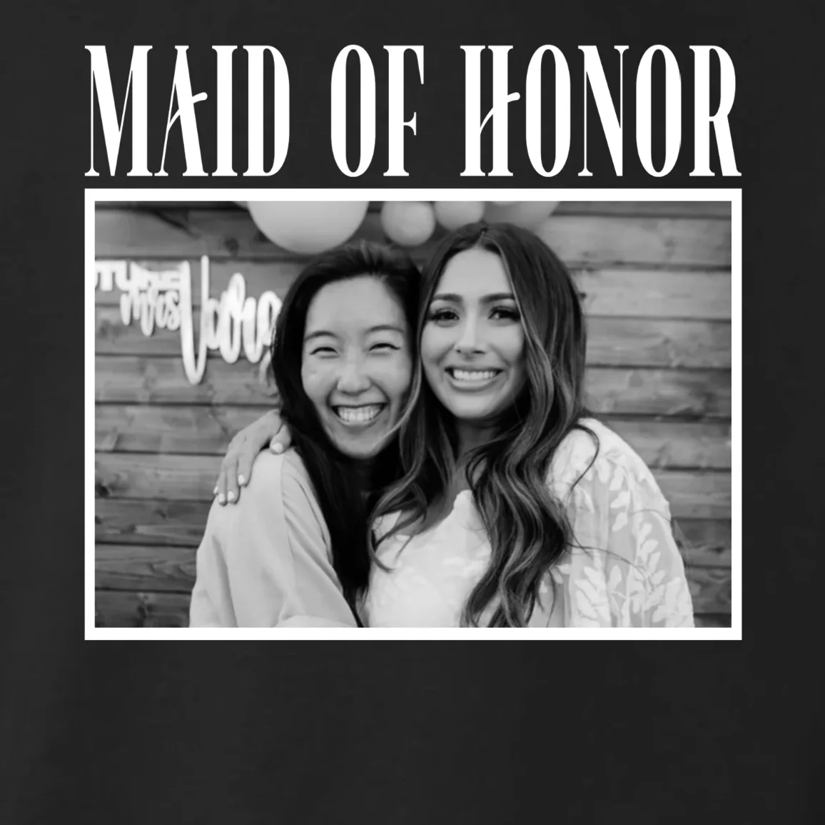 Personalized Maid Of Honor Bridesmaids Gifts Custom Text Toddler Hoodie - Front - Close-up