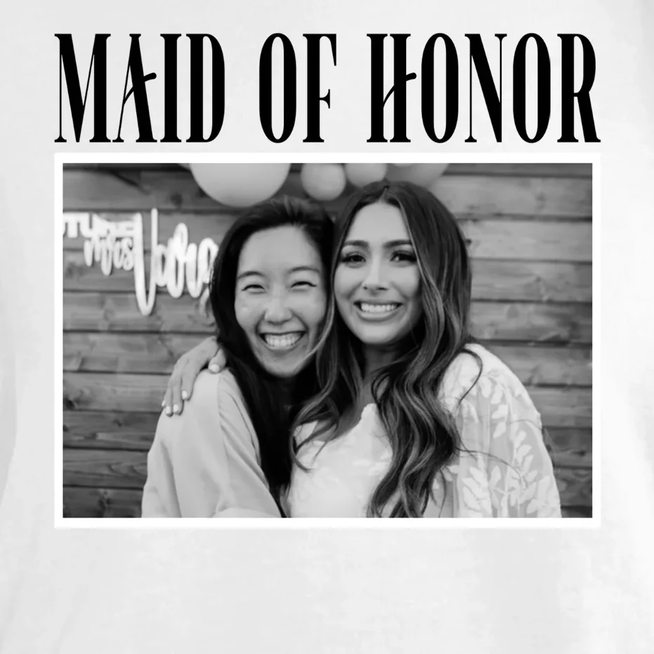 Personalized Maid Of Honor Bridesmaids Gifts Custom Text Comfort Colors Unisex T-Shirt - Front - Close-up