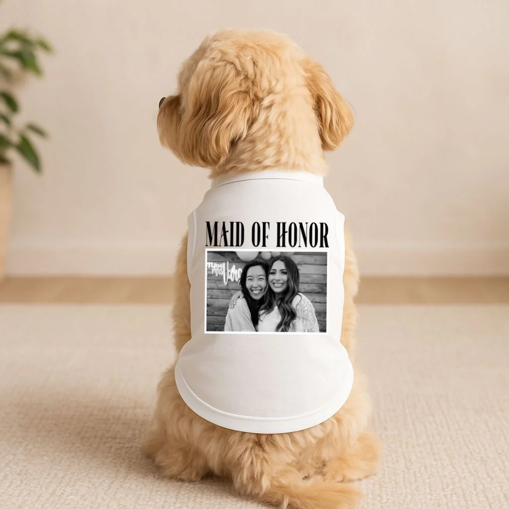 Personalized Maid Of Honor Bridesmaids Gifts Custom Text Doggie Tank - Front 1