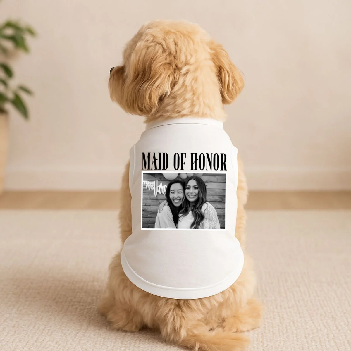 Personalized Maid Of Honor Bridesmaids Gifts Custom Text Doggie Tank - Front 1