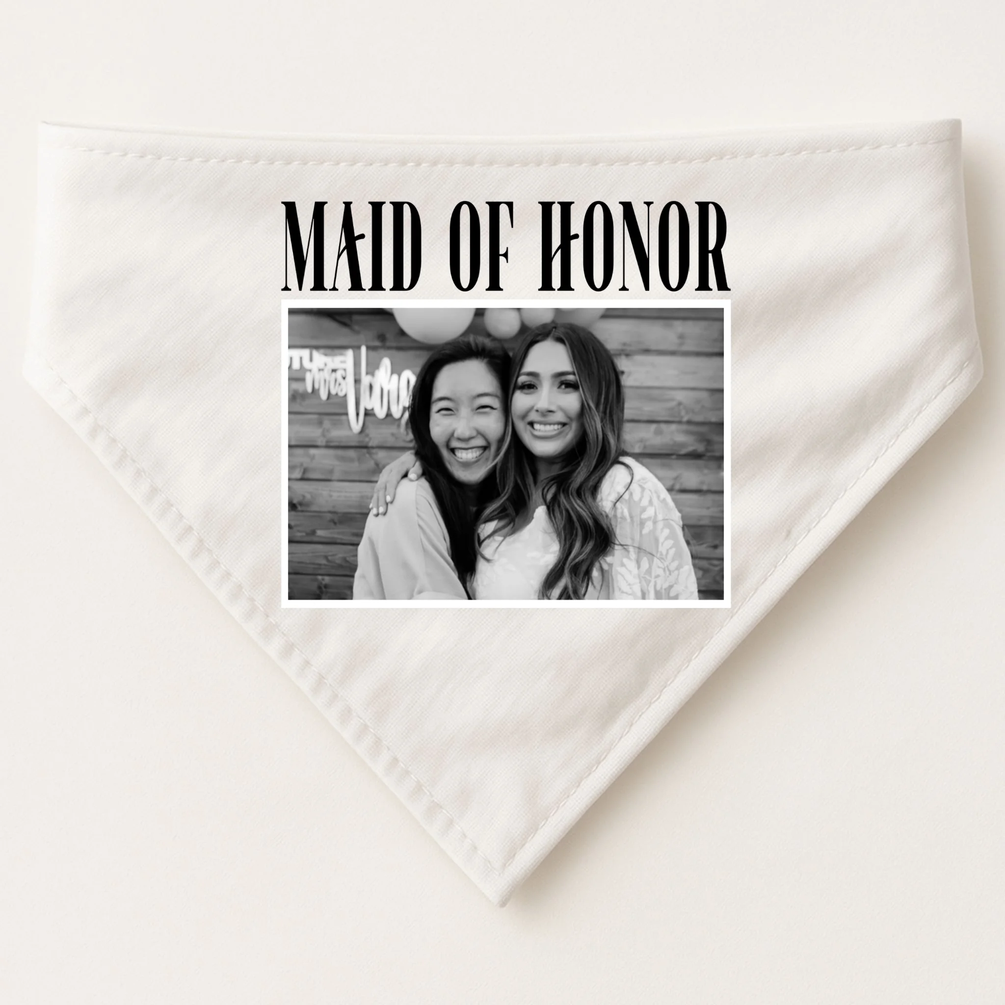 Personalized Maid Of Honor Bridesmaids Gifts Custom Text Dog Bandana - Front