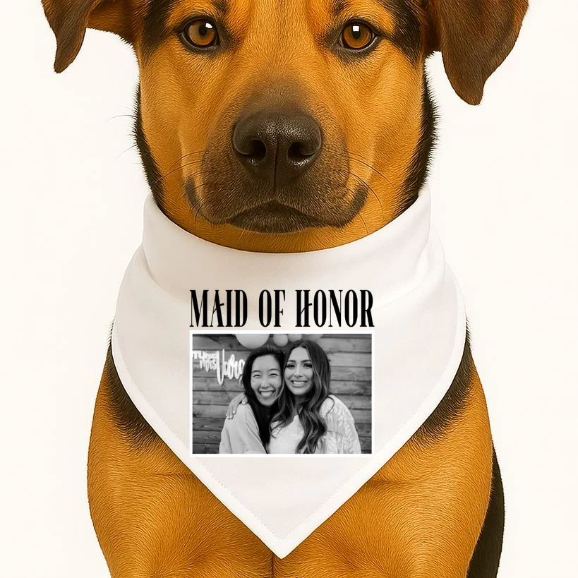 Personalized Maid Of Honor Bridesmaids Gifts Custom Text Dog Bandana - Front 1