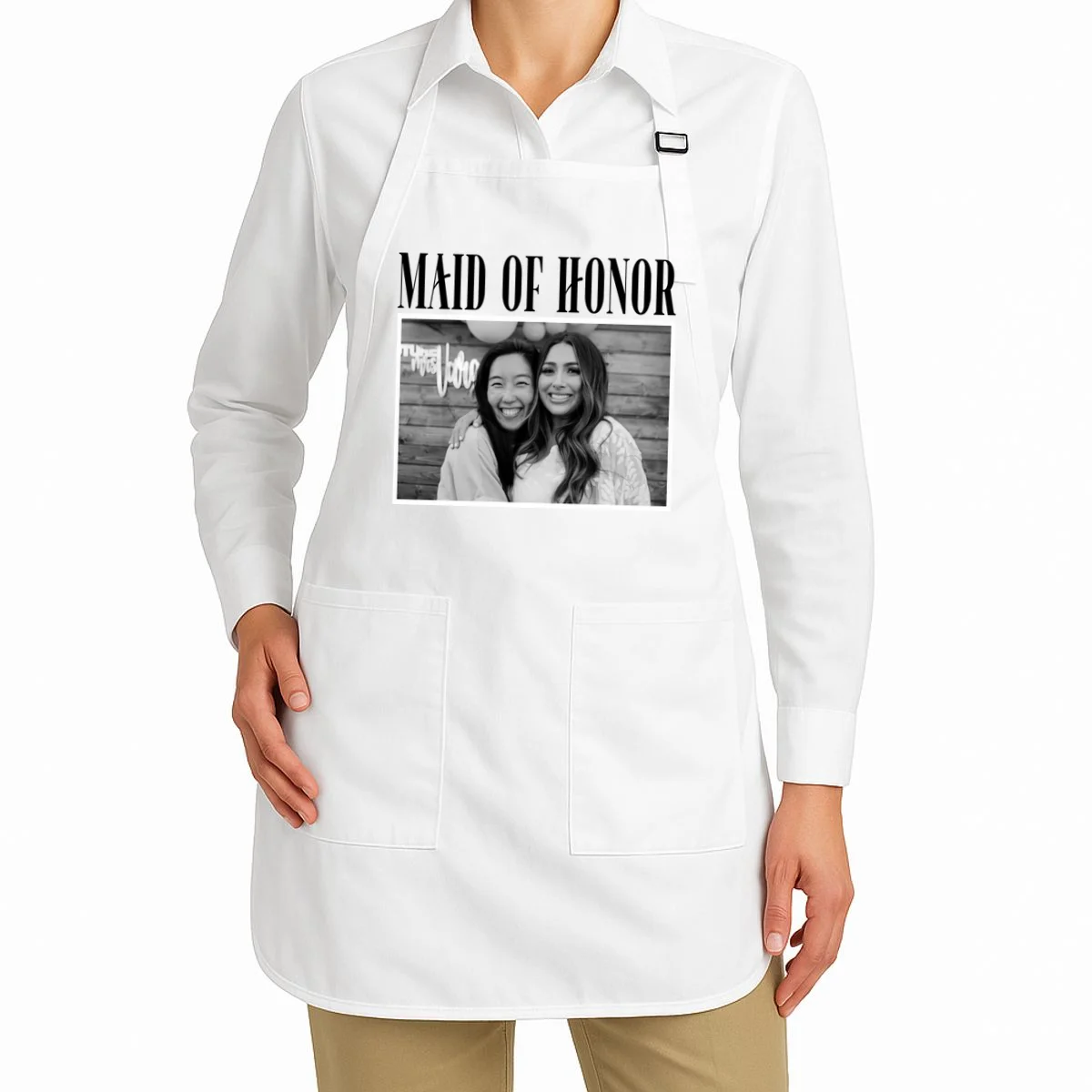 Personalized Maid Of Honor Bridesmaids Gifts Custom Text Apron - Front 1