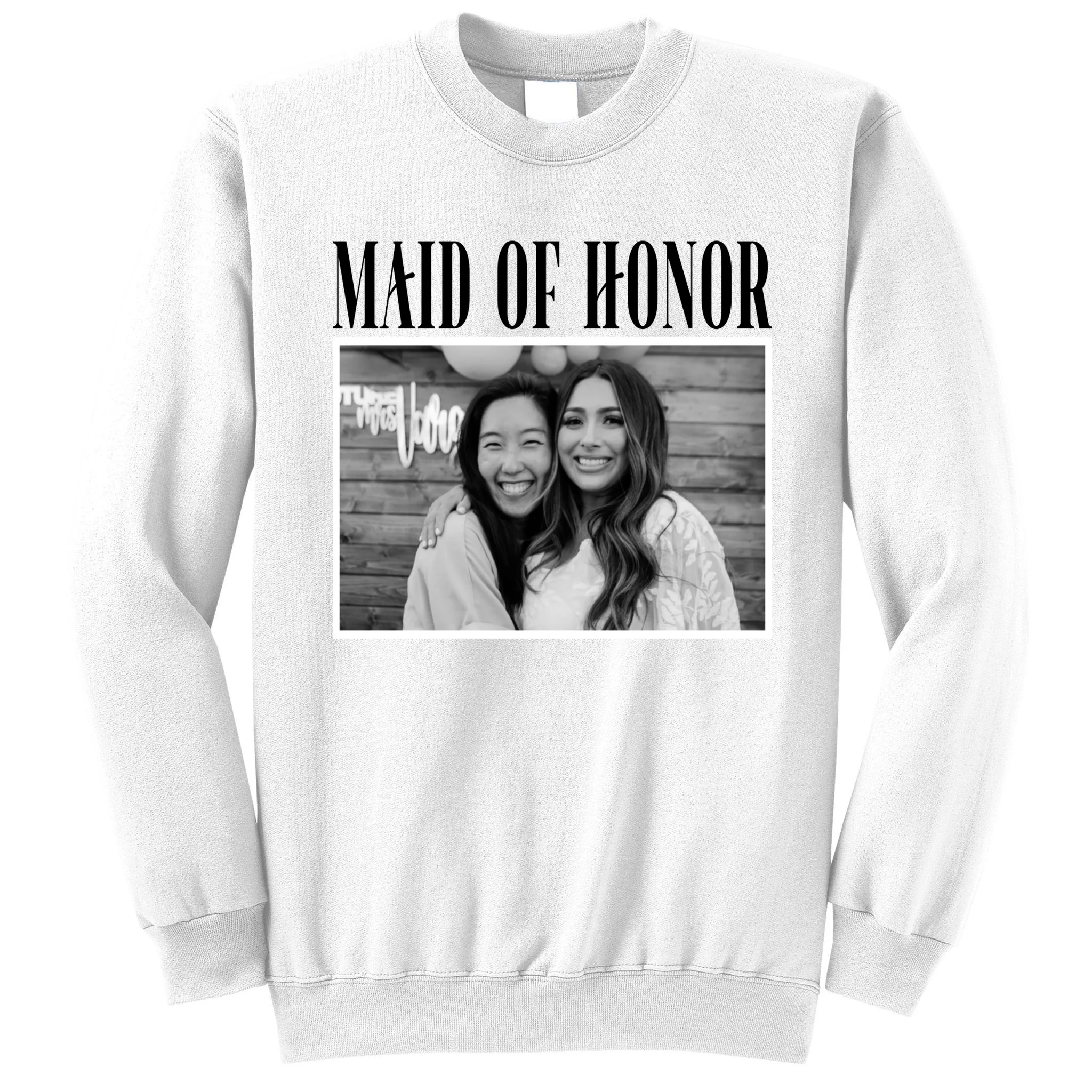 Personalized Maid Of Honor Bridesmaids Gifts Custom Text Men's Sweatshirt - Front