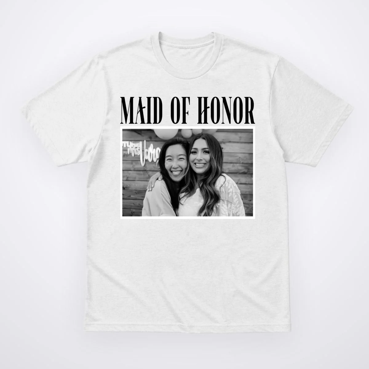 Personalized Maid Of Honor Bridesmaids Gifts Custom Text T-Shirt - Front