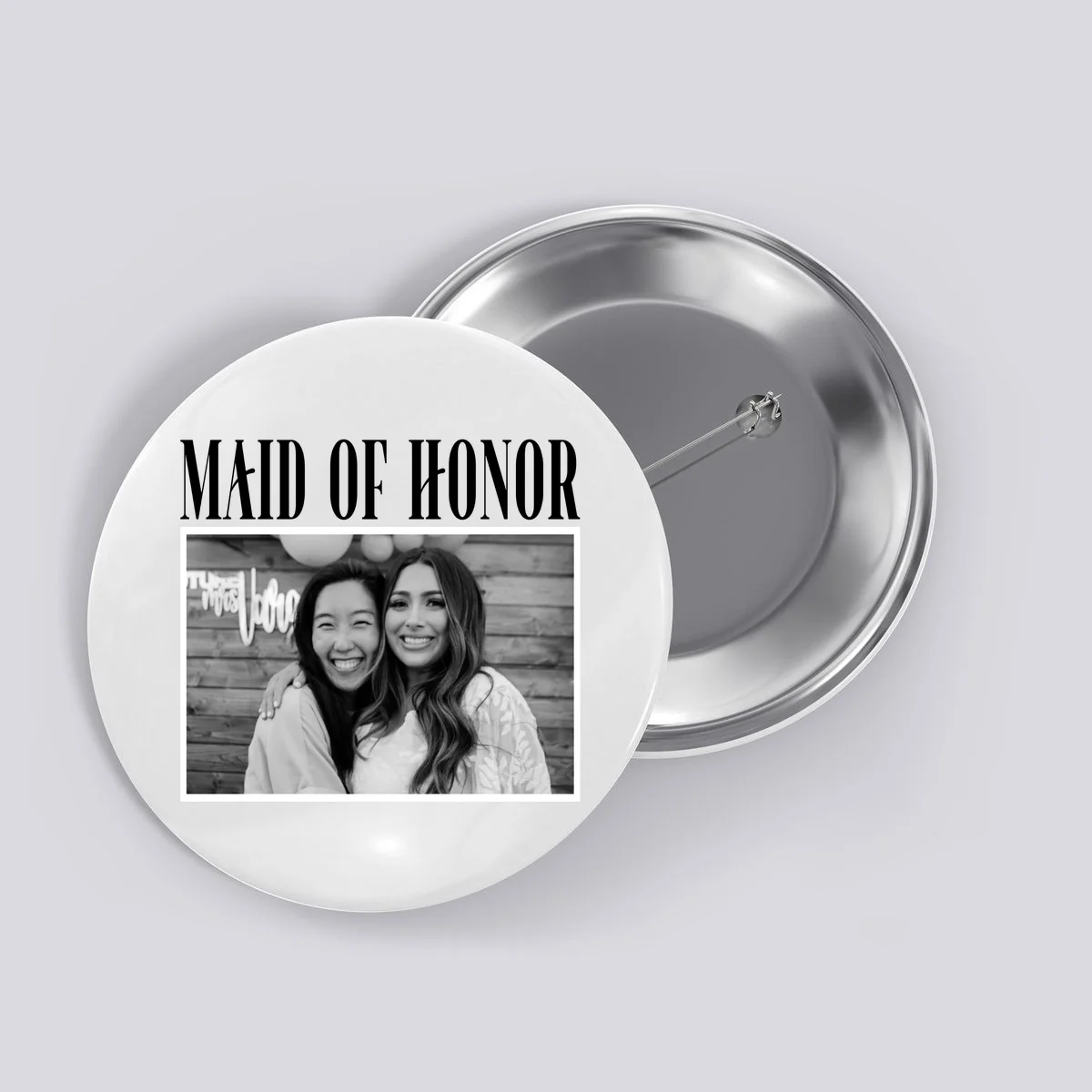 Personalized Maid Of Honor Bridesmaids Gifts Custom Text Button - Front