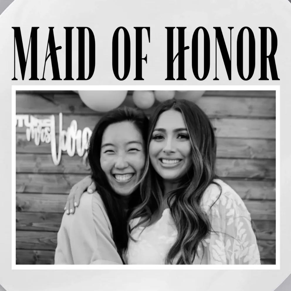 Personalized Maid Of Honor Bridesmaids Gifts Custom Text Button - Front - Close-up