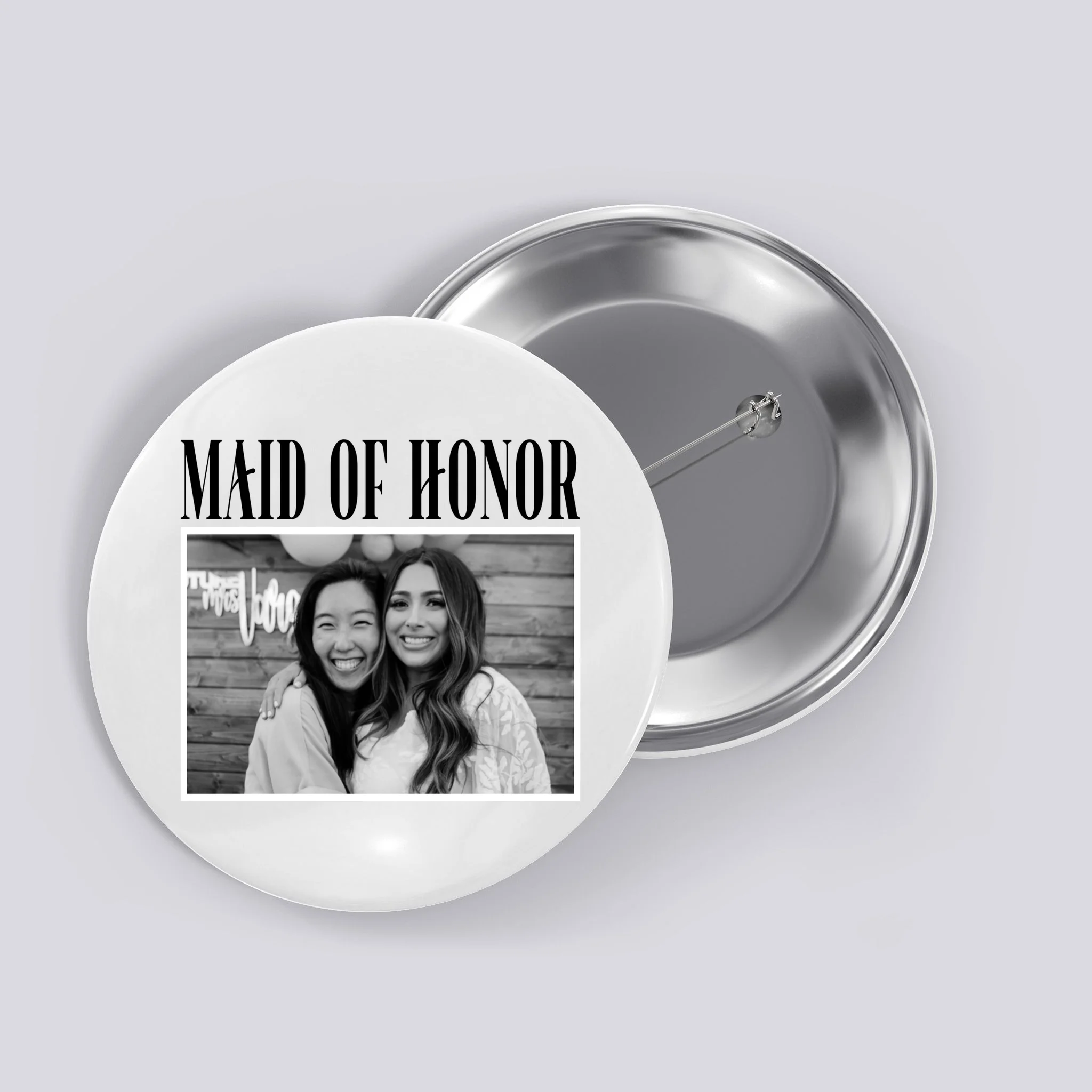 Personalized Maid Of Honor Bridesmaids Gifts Custom Text Button - Front