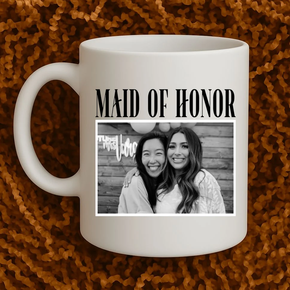 Personalized Maid Of Honor Bridesmaids Gifts Custom Text Coffee Mug - Front 1