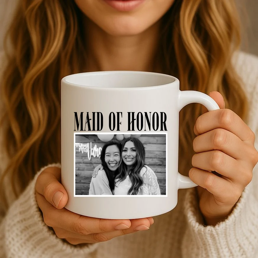 Personalized Maid Of Honor Bridesmaids Gifts Custom Text Coffee Mug - Front 2