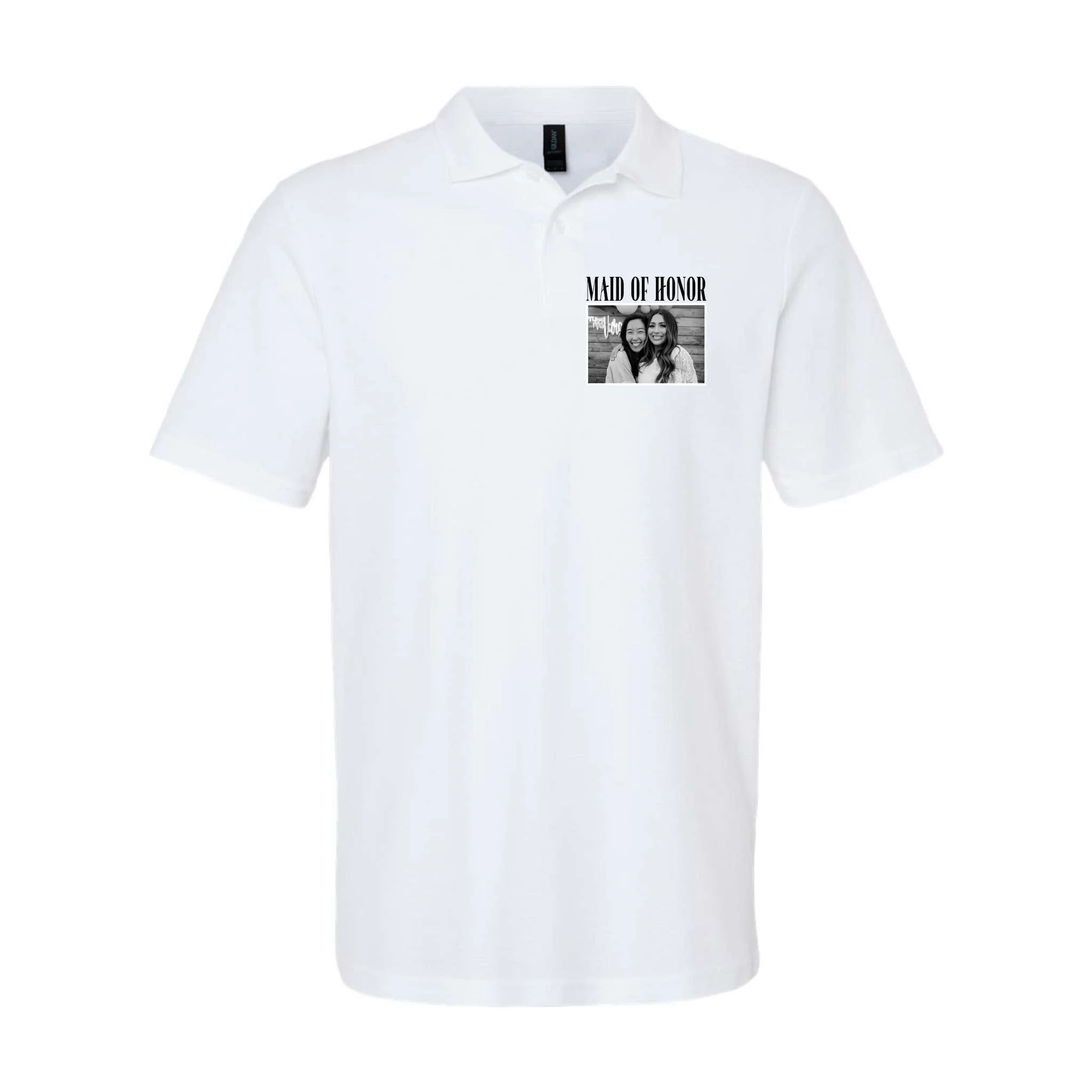Personalized Maid Of Honor Bridesmaids Gifts Custom Text Men's Polo - Front