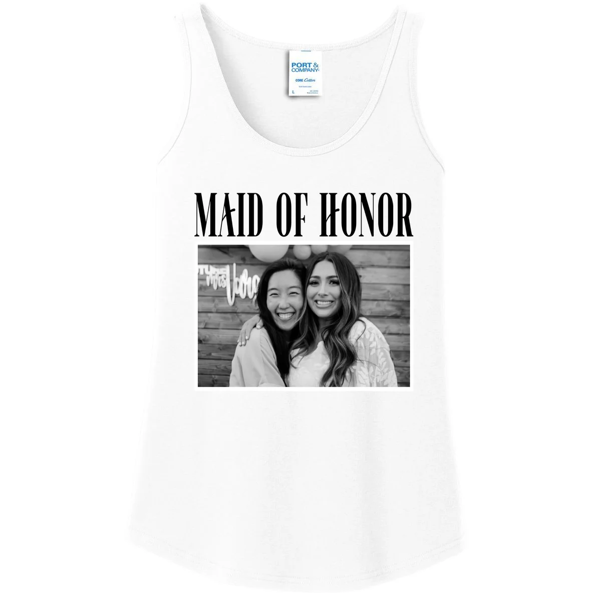 Personalized Maid Of Honor Bridesmaids Gifts Custom Text Women's Tank Top - Front