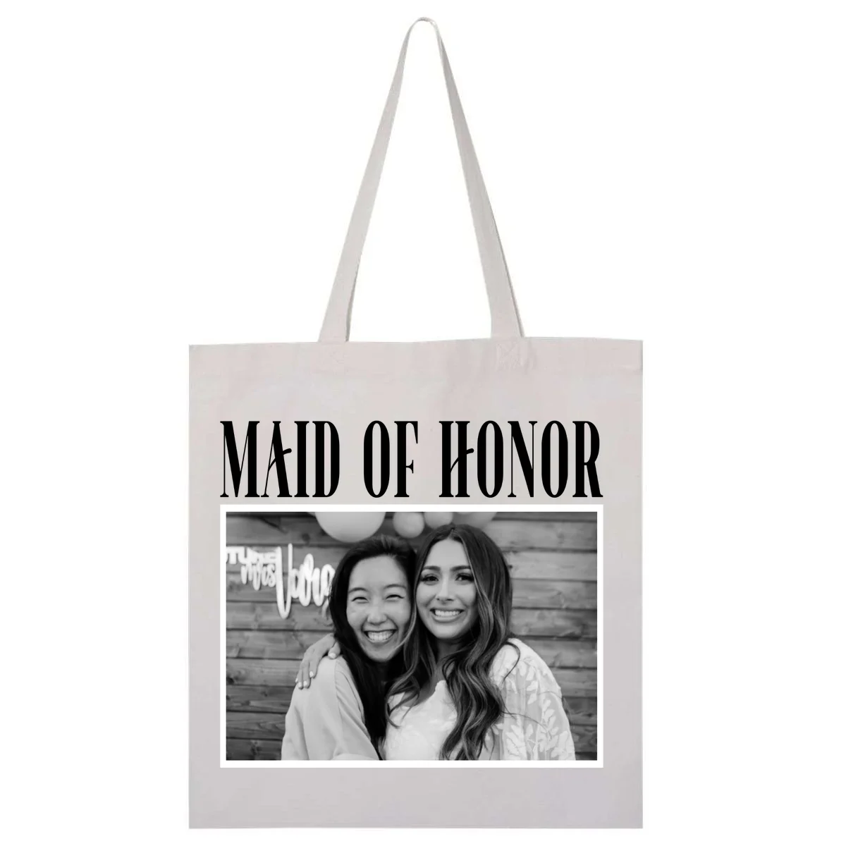 Personalized Maid Of Honor Bridesmaids Gifts Custom Text Tote Bag - Front