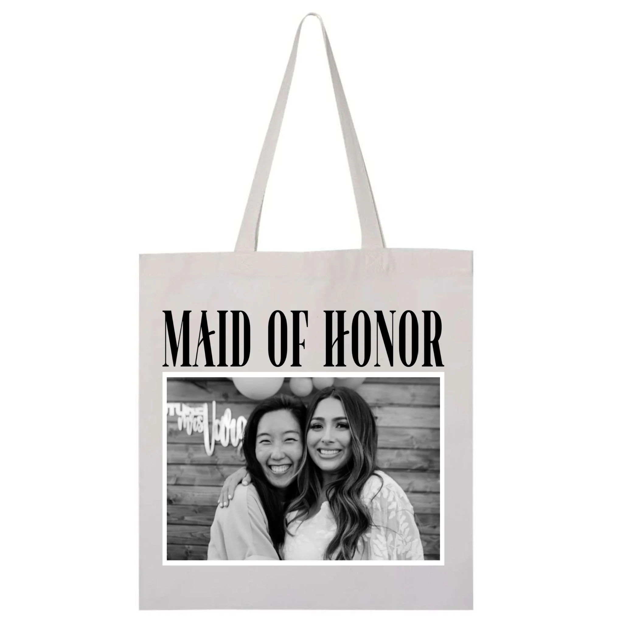 Personalized Maid Of Honor Bridesmaids Gifts Custom Text Tote Bag - Front