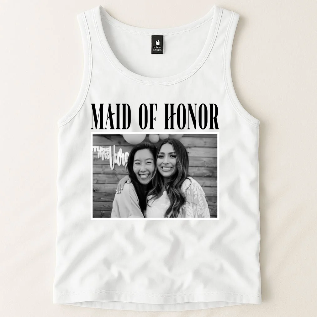Personalized Maid Of Honor Bridesmaids Gifts Custom Text Tank Top - Front 1
