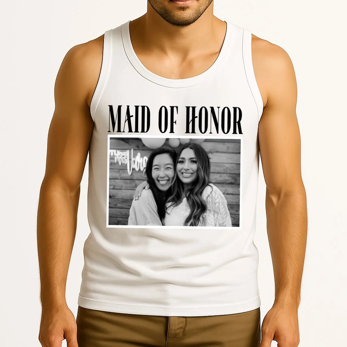 Personalized Maid Of Honor Bridesmaids Gifts Custom Text Tank Top - Front 2