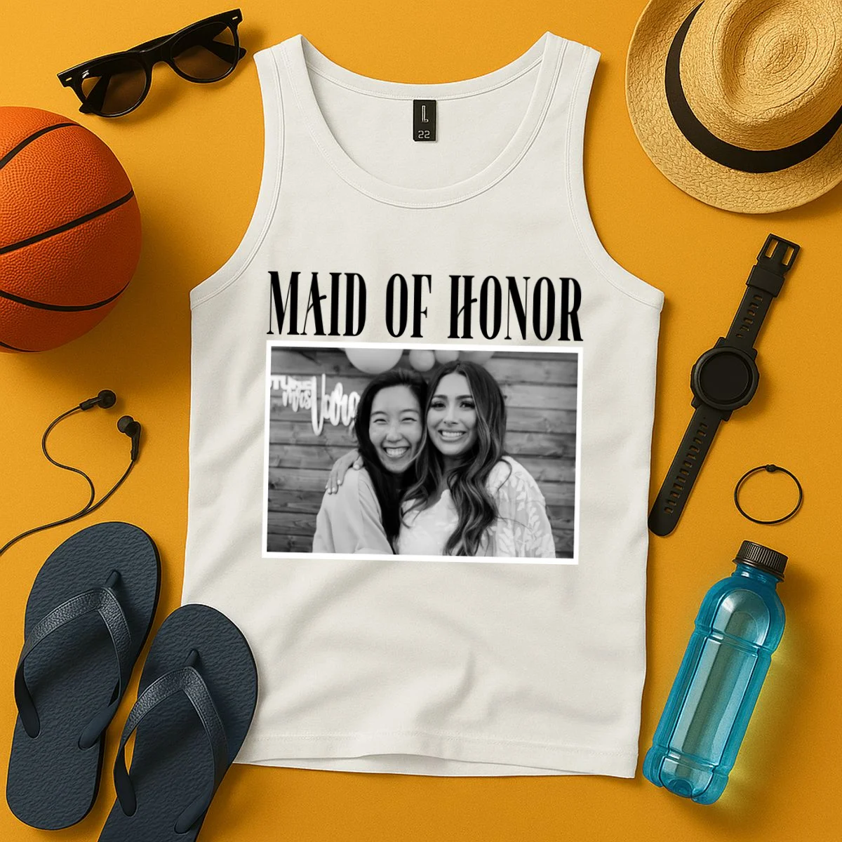 Personalized Maid Of Honor Bridesmaids Gifts Custom Text Tank Top - Front 3