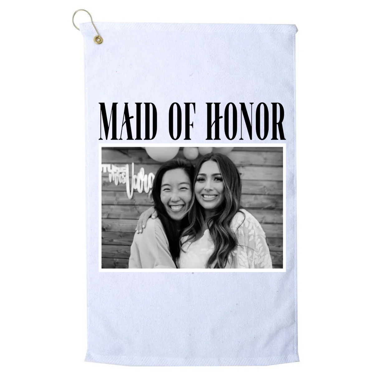 Personalized Maid Of Honor Bridesmaids Gifts Custom Text Golf Towel - Front
