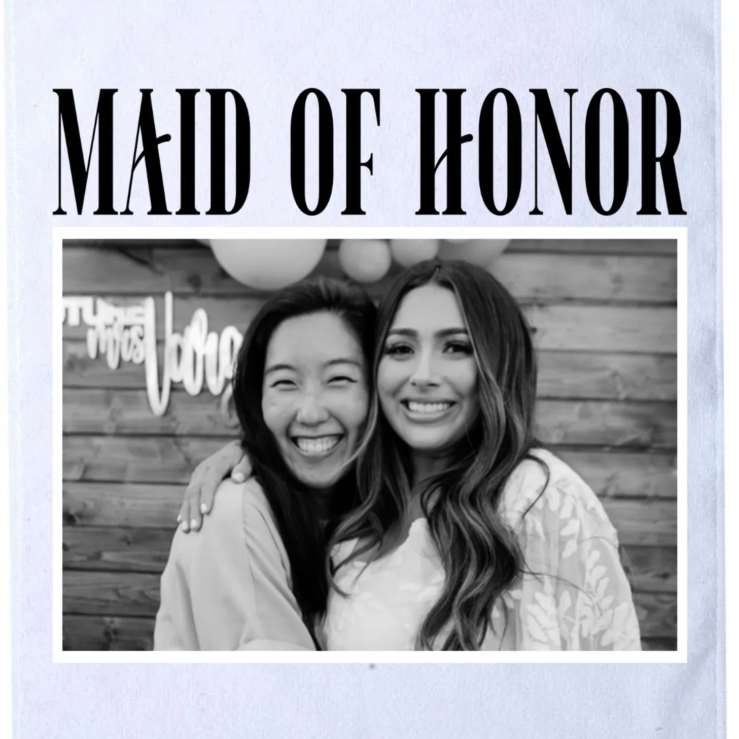 Personalized Maid Of Honor Bridesmaids Gifts Custom Text Golf Towel - Front - Close-up