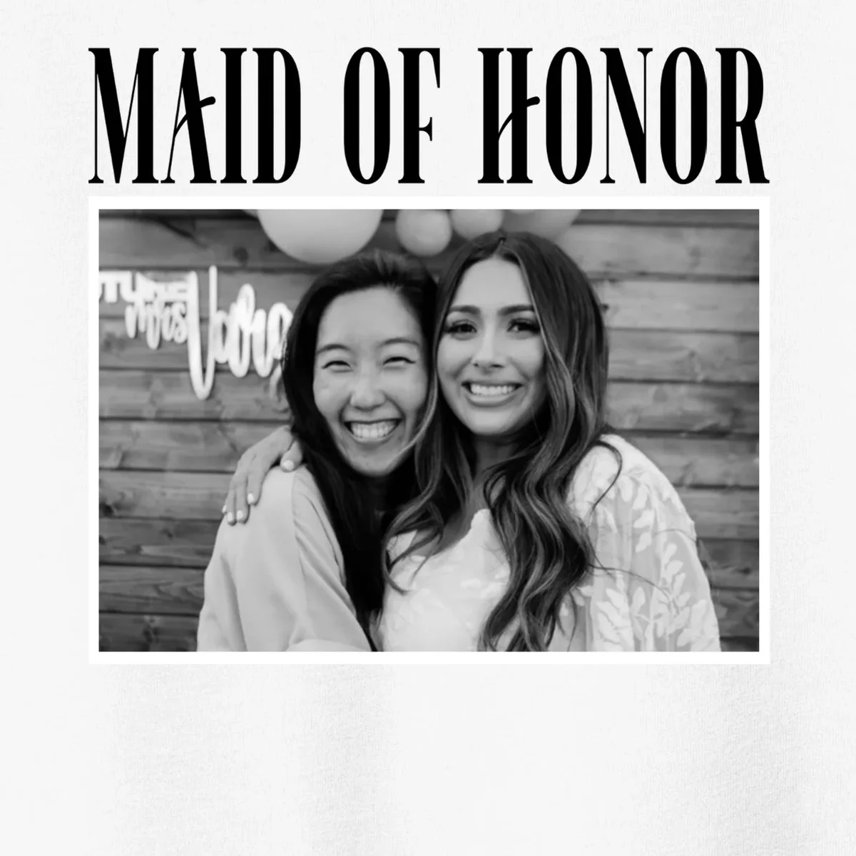Personalized Maid Of Honor Bridesmaids Gifts Custom Text Toddler T-Shirt - Front - Close-up