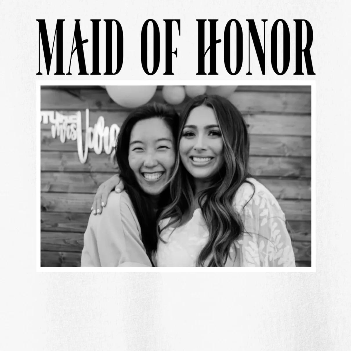 Personalized Maid Of Honor Bridesmaids Gifts Custom Text Toddler T-Shirt - Front - Close-up