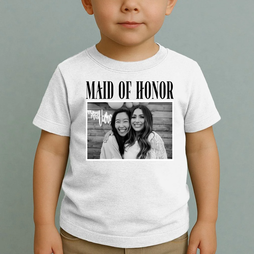 Personalized Maid Of Honor Bridesmaids Gifts Custom Text Toddler T-Shirt - Front 1